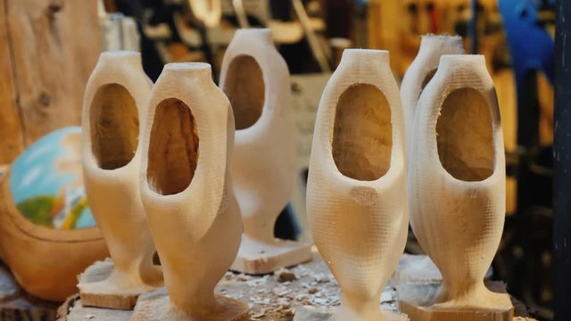 Blanks for traditional wooden shoes in the Netherlands - klomps