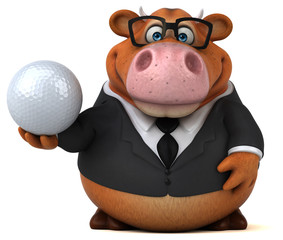Naklejka premium Fun cow - 3D Illustration