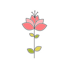 Stem flower line icon