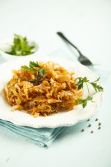 Homemade sauerkraut stew with spices