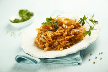 Homemade sauerkraut stew with spices