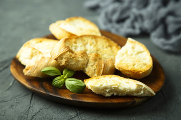 Toasted bread on desk