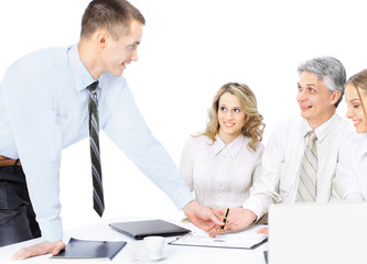 Fototapeta premium Group of businessmen the conclusion of the transaction.