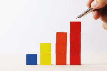 グラフ　ビジネスイメージ　Block graph business concept