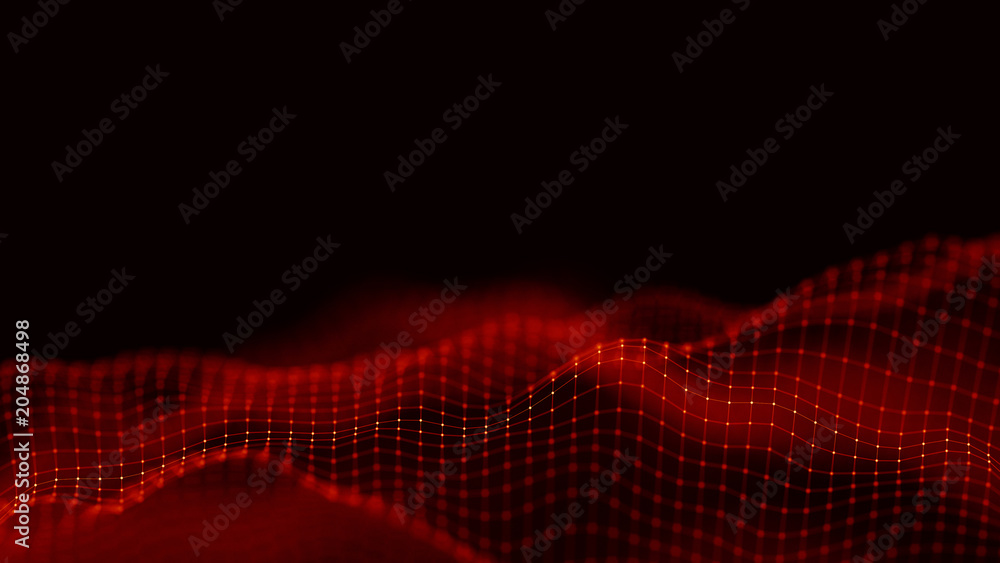 Poster abstract red geometrical background . connection structure. science background. futuristic technolog