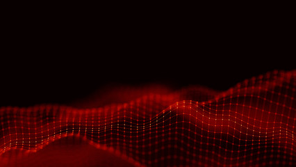 Abstract Red Geometrical Background . Connection structure. Science background. Futuristic...