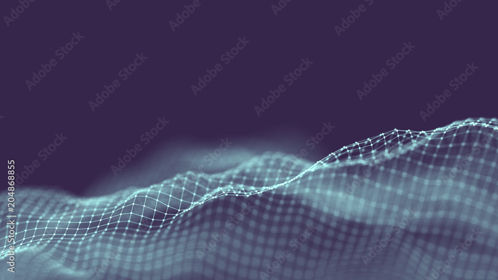 Poster data technology abstract futuristic illustration . low poly shape with connecting dots and lines on 