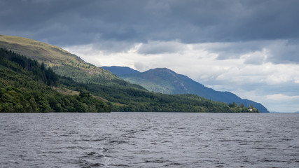 The famous Loch Ness on a bright sunny day, Inverness, Scotland, United Kingdom