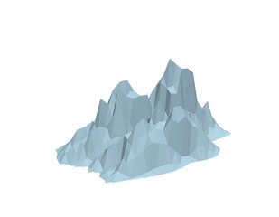 Iceberg. Isolated on white background. 3d Vector illustration.