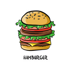 vector drawing hamburger