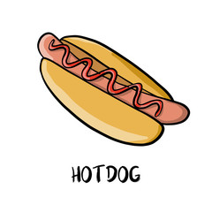 vector drawing hotdog