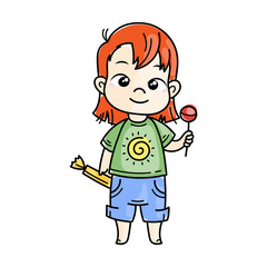 Cute cartoon kids. Vector and illustration.