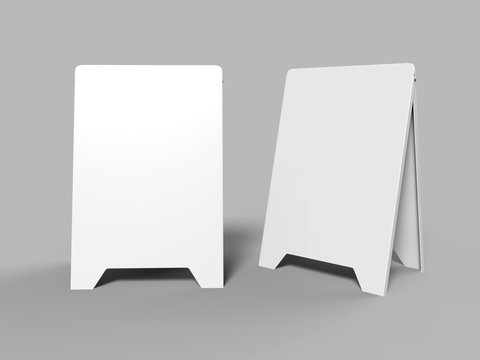 Blank plastic sandwich board. 3d render illustration.