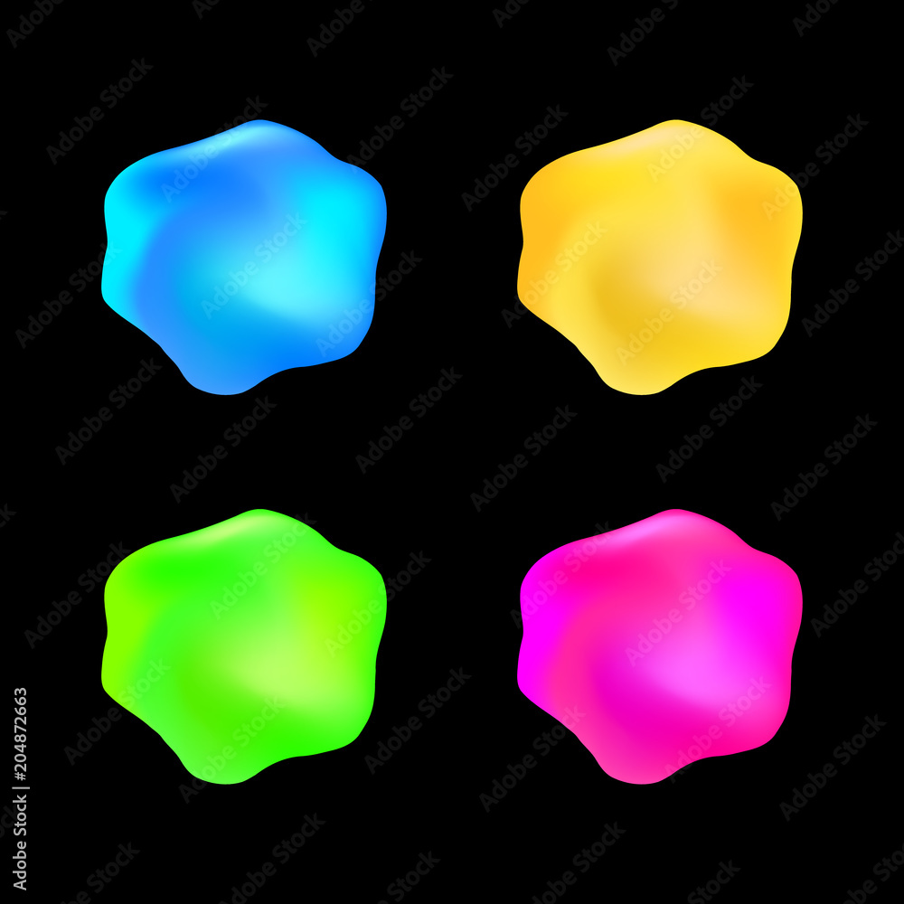 Poster abstract glossy formless jelly color ice isolated design element