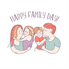 Family day. Happy family.  Vector illustration.