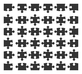 Set jigsaw puzzle part design elements silhouette