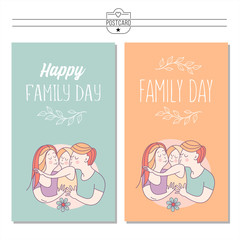 Family day. Happy family.  Vector illustration.