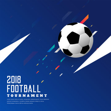 stylish soccer game blue background with football