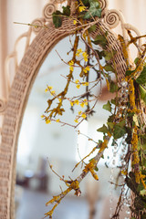 Mirror with spring decor