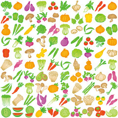 野菜　手書きアイコン　100種類