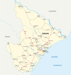 sergipe road vector map
