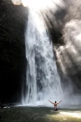 Papier Peint photo Lavable Indonésie Empty NungNung Waterfall in central Bali just for us