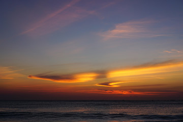 Sunset on Bali beach
