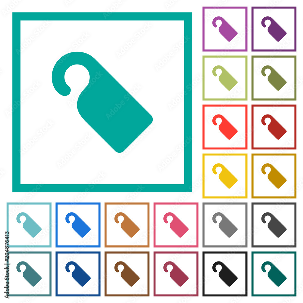 Poster do not disturb sign flat color icons with quadrant frames