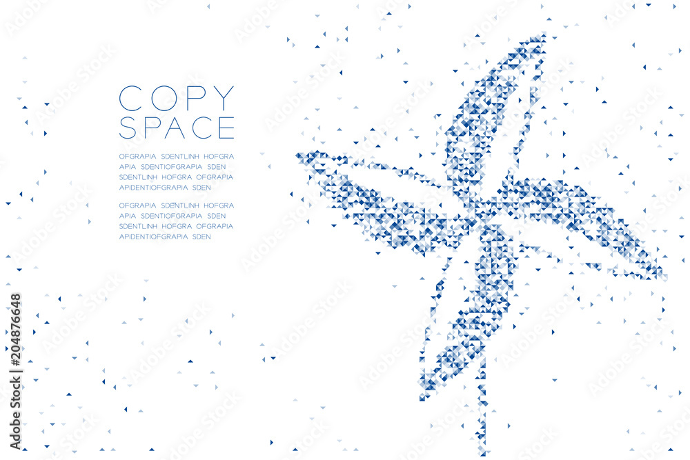 Poster abstract geometric polygon square box and triangle pattern paper wind turbine shape, ecology clean p