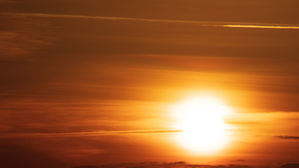 Golden rays in the sun at sunset