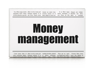 Money concept: newspaper headline Money Management on White background, 3D rendering