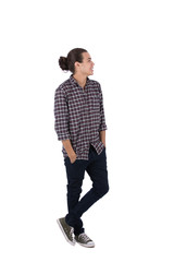 Naklejka premium Man crossing his legs