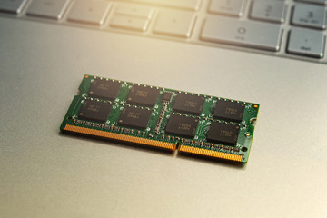 RAM Memory cards for notebook. Random access memory for replacement to laptop computer. RAM module...