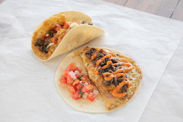 Breakfast omelette taco