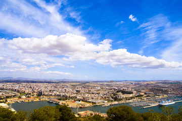 Panoramic view of Cartagena in Spain