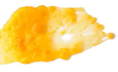 Apricot jam spread isolated over white background