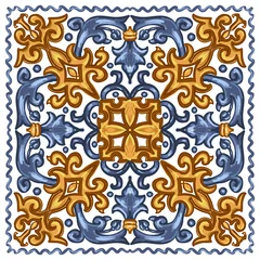 Photo sur Plexiglas Tuiles marocaines Azulejos aquarelle portugaise