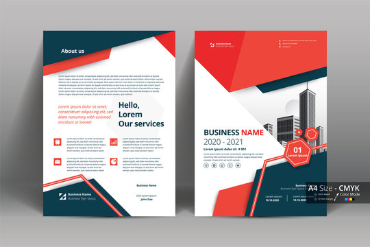 Abstract vector modern flyers brochure / annual report /design templates / stationery with red and gray geometric background in size a4