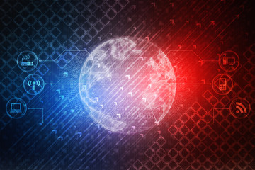 Fototapeta premium 2d illustration technology background 