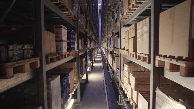 Tall Logistics/Industrial Storehouse Shelves 4k