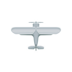 Plane with propeller on nose. Commercial aviation theme. Flat vector design for promo poster or flyer of business company