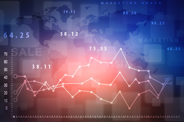 2d rendering Stock market online business concept. business Graph 