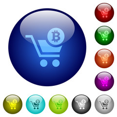 Checkout with Bitcoin cart color glass buttons