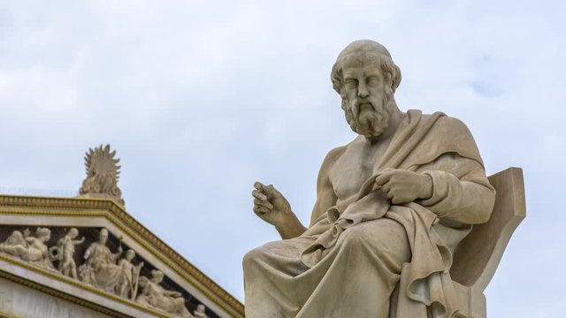 Marble Statue of the Great Greek Philosopher Plato, Greece