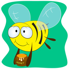 bee and honey vector 