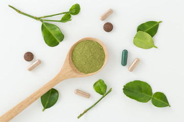 Herbal medicine with kaffir lime leaves