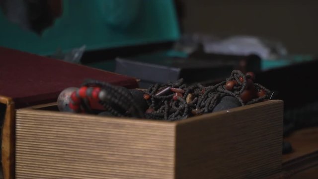 Ancient casket with decorations
