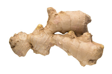 ginger root isolated on white background. close-up.