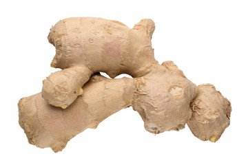 ginger root isolated on white background. close-up.