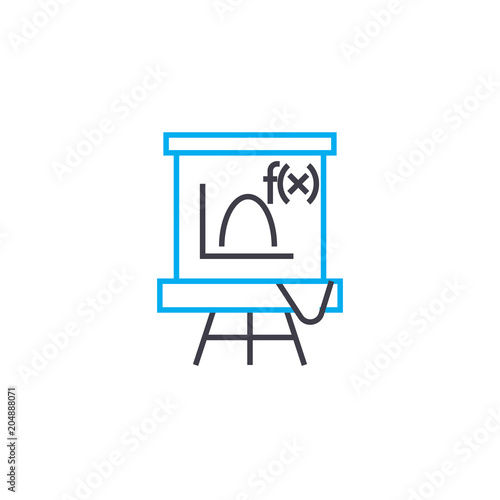 Algebraic Function Vector Thin Line Stroke Icon Algebraic